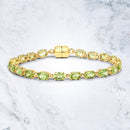 18K Yellow Gold Plated 9.03 Carat Genuine Peridot .925 Sterling Silver Bracelet-2
