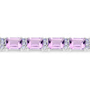 19.19 Carat Genuine Amethyst and Tanzanite .925 Sterling Silver Bracelet-3