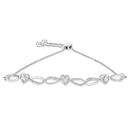 .925 Sterling Silver Diamond Accent Heart and Infinity 4â€-10â€ Adjustable Bolo Bracelet (I-J Color, I3 Clarity)-1