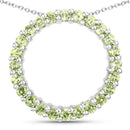 0.84 Carat Genuine Peridot .925 Sterling Silver Pendant-1