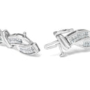 14K White Gold 4.0 Cttw Invisble Set Princess-Cut Diamond Wave Style Link Bracelet (H-I Color, SI2-I1 Clarity) - 7"-2