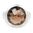 10.80 Carat Genuine Smoky Quartz .925 Sterling Silver Ring-4