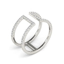 14k White Gold Modern Dual Band Style Diamond Ring (1/2 cttw)-3