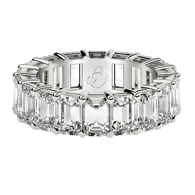 Emerald Cut Lab Grown Diamond Eternity Ring in 14k White Gold (8 cttw FG/VS2) - 0