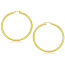 14k Yellow Gold Polished Hoop Earrings (50 mm)-1