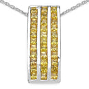 2.16 Carat Genuine Yellow Sapphire .925 Sterling Silver Pendant-1
