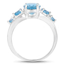 3.37 Carat Genuine Swiss Blue Topaz .925 Sterling Silver Ring-2