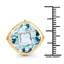 12.79 Carat Genuine Blue Topaz .925 Sterling Silver Ring-3