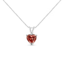 IGI Certified 14K White Gold Martini Set 1.00 Cttw Lab Grown Pink Heart Diamond Solitaire 18" Pendant Necklace (Pink Color, SI2 Clarity)-1