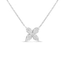 10K White Gold 1/2 Cttw Brilliant Round Diamond Marquise Shaped 4 Leaf Clover Adjustable 16-18" Inch Pendant Necklace (I-J Color, I1-I2 Clarity)-1