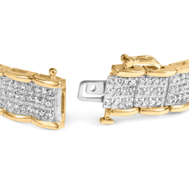10K Yellow Gold 5.00 Cttw Round-Cut Diamond Link 7" Bracelet (J-K Color, I1-I2 Clarity) - 0