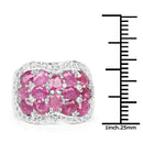 3.04 Carat Genuine Ruby & White Topaz .925 Sterling Silver Ring-3