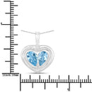 2.66 Carat Genuine Blue Topaz and White Topaz .925 Sterling Silver Pendant-3