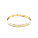 10k Two-Tone Gold Textured Zigzag Style Bangle-2
