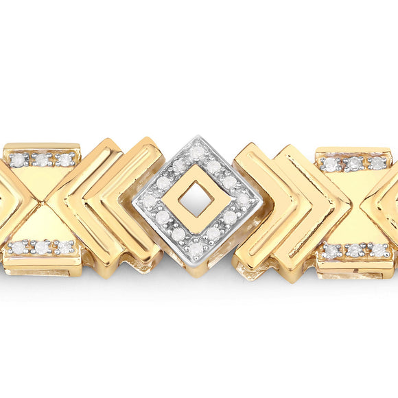 0.98 Carat Genuine White Diamond .925 Sterling Silver Bracelet