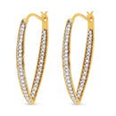 10K Yellow Gold 1/2 Cttw Round-Cut Diamond Modern Hoop Earrings (I-J Color, I2-I3 Clarity)-2