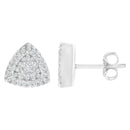 14K White Gold 1/2 cttw Trillion Shaped Diamond Stud Earrings (H-I Clarity, SI2-I1 Color)-2