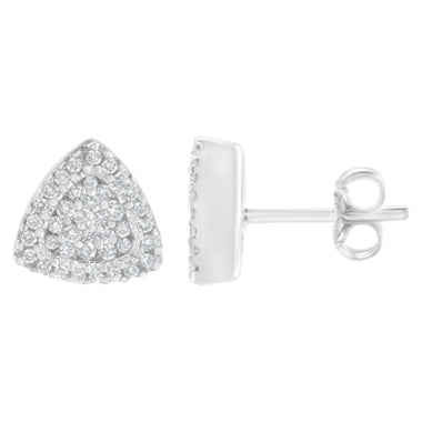 14K White Gold 1/2 cttw Trillion Shaped Diamond Stud Earrings (H-I Clarity, SI2-I1 Color) - 0