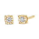 10K Yellow Gold Plated .925 Sterling Silver 1/10 Cttw Round Brilliant-Cut Diamond Miracle-Set Stud Earrings (J-K Color, I3 Clarity)-3