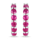 1.56 Carat Genuine Ruby .925 Sterling Silver Earrings-3