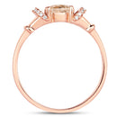 0.75 Carat Genuine Morganite and White Diamond 14K Rose Gold Ring-2