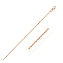 14k Rose Gold Solid Diamond Cut Rope Chain 1.5mm-1