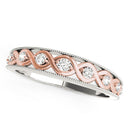 14k White And Rose Gold Infity Diamond Wedding Band (1/8 cttw)-1