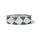 14K White Gold 1/4 Cttw Treated Blue Diamond Pyramid Band Ring (Blue Color, SI1-SI2 Clarity)- Size 7-4