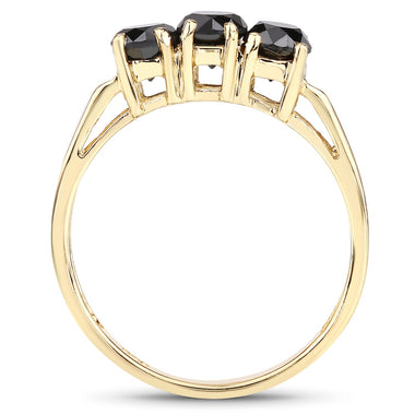0.99 Carat Genuine Black Diamond .925 Sterling Silver Ring - 0