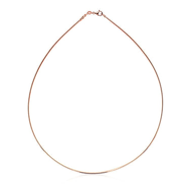 14k Rose Gold Necklace in a Round Omega Chain Style - 0