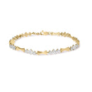10k Gold 1/3 Cttw Diamond Miracle Set Alternating Bar and Link Bracelet (I-J Color, I1-I2 Clarity) - 7.75" Inches-1