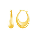 14k Yellow Gold Polished Puffed Hoop Earrings-1
