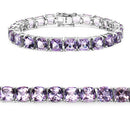 27.60 Carat Genuine Amethyst .925 Sterling Silver Bracelet-2