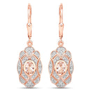 1.04 Carat Genuine Morganite and White Topaz .925 Sterling Silver Earrings-1