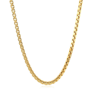 2.5mm 14k Yellow Gold Semi Solid Box Chain - 0