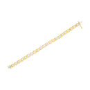 10K Yellow Gold Plated Sterling Silver 2 cttw Diamond "XOXO" Bracelet (J-K Clarity, I1-I2 Color) - Size 7.25"-5