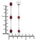 2.70 Carat Genuine Garnet .925 Sterling Silver Earrings-3