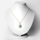 2.78 Carat Genuine Emerald and White Topaz .925 Sterling Silver Pendant-2
