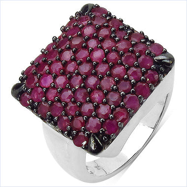 3.15 Carat Genuine Ruby .925 Sterling Silver Ring - 0