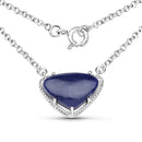 3.92 Carat Genuine Blue Aventurine .925 Sterling Silver Pendant-1