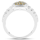 0.25 Carat Genuine Yellow Diamond .925 Sterling Silver Ring-2