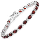 11.22 Carat Genuine Garnet .925 Sterling Silver Bracelet-1
