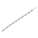 .925 Sterling Silver 7x7 mm Cushion Cut Green Amethyst and 1/20 cttw Round Cut Diamond Fashion Tennis Bracelet (I-J Color, I1-I2 Clarity) - 7"-5