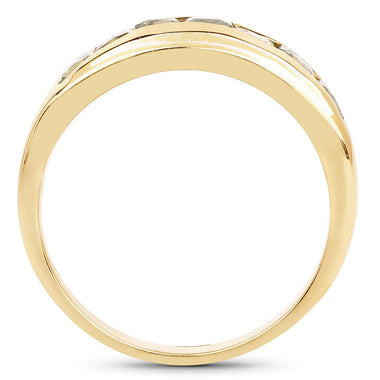 14K Yellow Gold Plated 1.26 Carat Genuine Green Sapphire .925 Sterling Silver Ring - 0