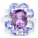5.24 Carat Genuine Amethyst & Tanzanite .925 Sterling Silver Ring-3