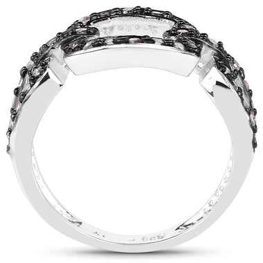 0.32 Carat Genuine Champagne Diamond .925 Sterling Silver Ring - 0