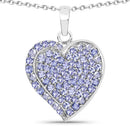 3.97 Carat Genuine Tanzanite .925 Sterling Silver Pendant-1