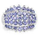 2.35 Carat Genuine Tanzanite .925 Sterling Silver Ring-4