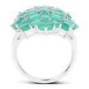 5.88 Carat Genuine Emerald .925 Sterling Silver Ring-2