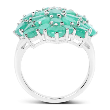 5.88 Carat Genuine Emerald .925 Sterling Silver Ring - 0